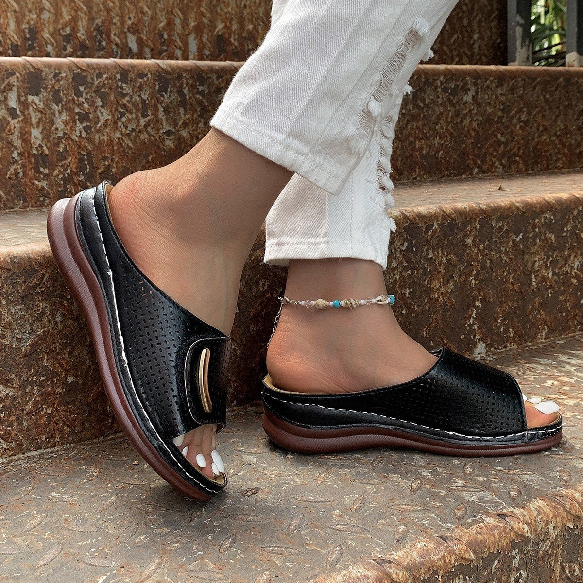 Sandales orthopédiques Peep Toe : Confort et soutien pour vos pieds