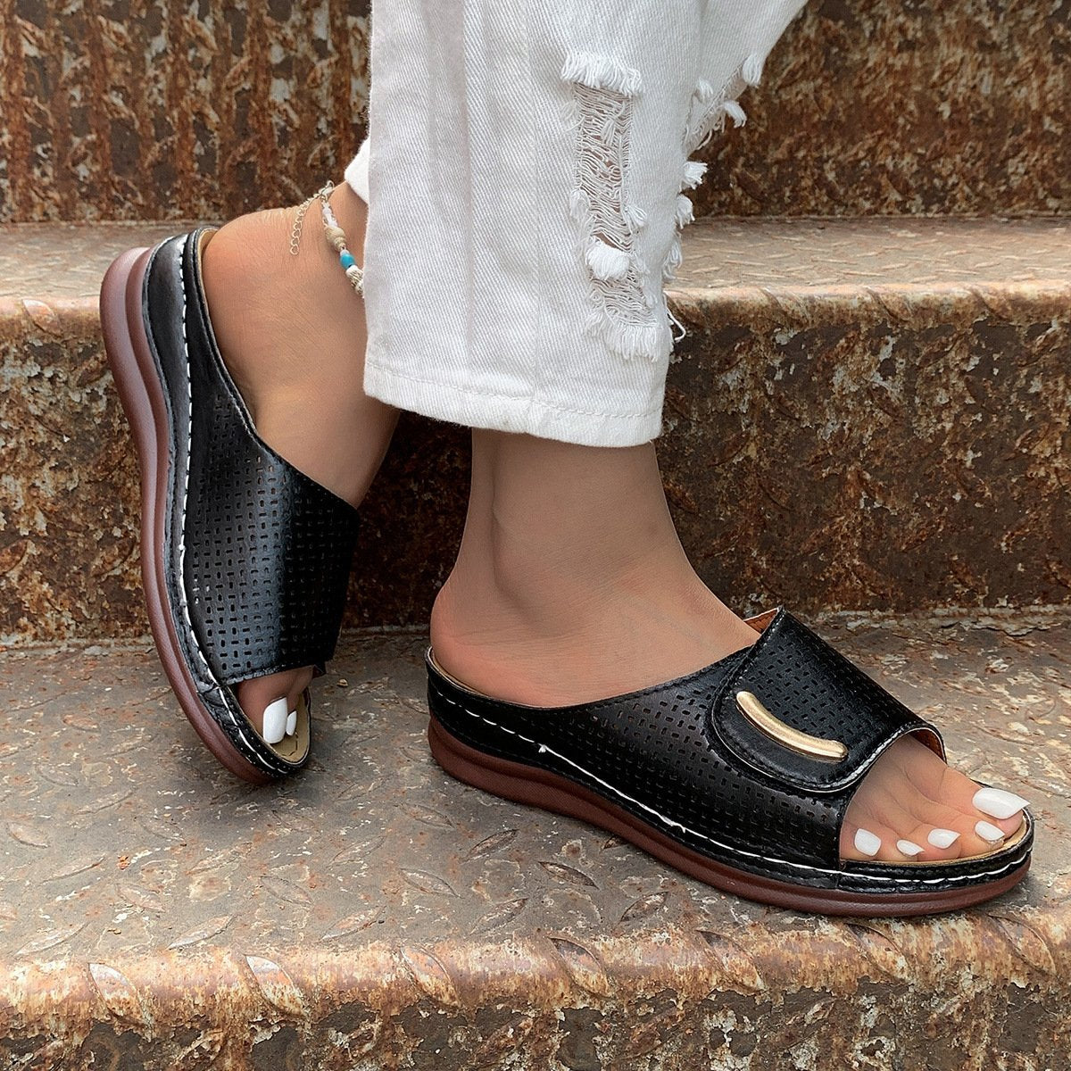 Sandales orthopédiques Peep Toe : Confort et soutien pour vos pieds